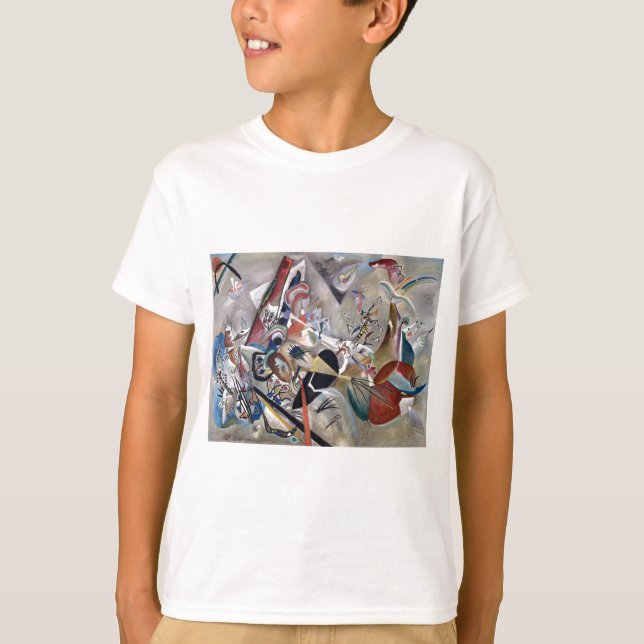 Kandinsky In Grey Abstract Artwork T-Shirt (Front)