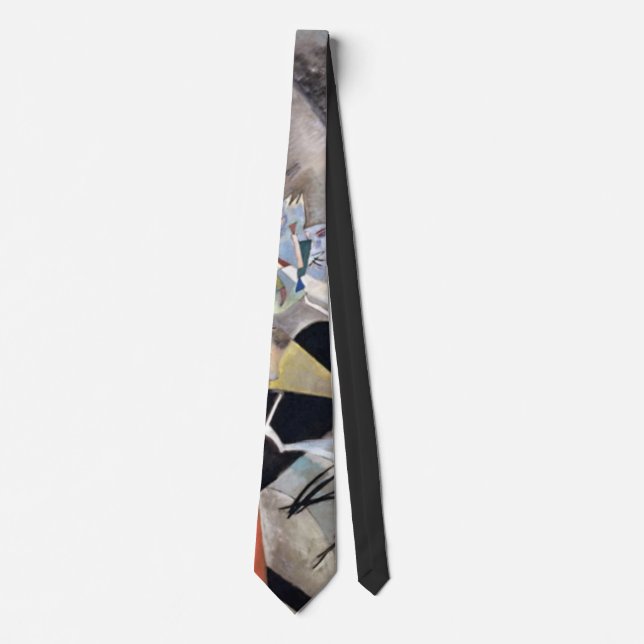 Kandinsky In Grey Abstract Artwork Tie (Front)