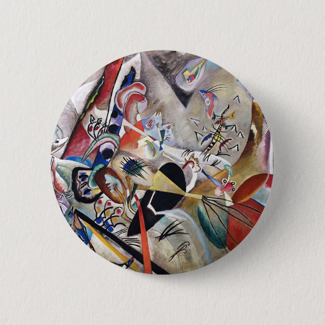Kandinsky In Grey Button (Front)