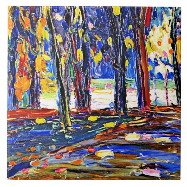 Kandinsky - In the Park of St. Cloud - Autumn II Tile (Front)