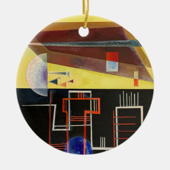 Kandinsky Inner Alliance Abstract Artwork Ceramic Tree Decoration (Front)