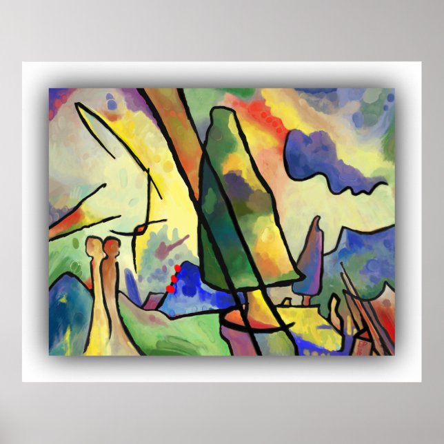 Kandinsky inspired abstract art painting on poster (Front)