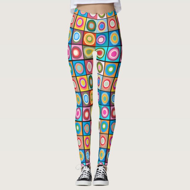 Kandinsky-Inspired Circles  Leggings (Front)