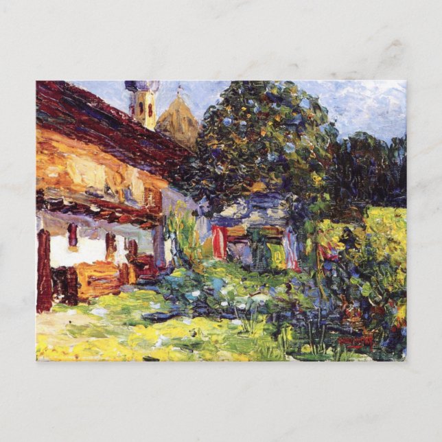 Kandinsky - Kochel - Farmhouse with Church Postcard (Front)