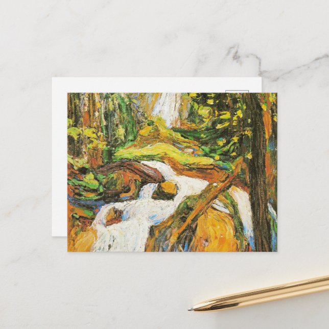 Kandinsky - Kochel: Waterfall I, Postcard (Front/Back In Situ)