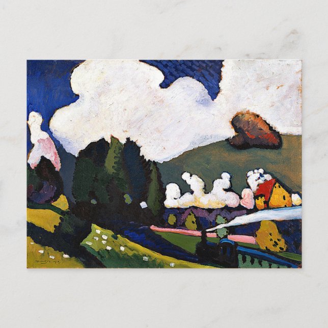 Kandinsky - Landscape near Murnau with Locomotive Postcard (Front)
