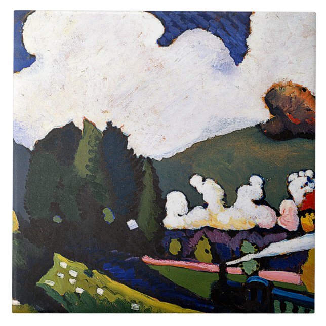 Kandinsky - Landscape near Murnau with Locomotive Tile (Front)