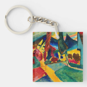 Kandinsky Landscape with Two Poplars Key Ring