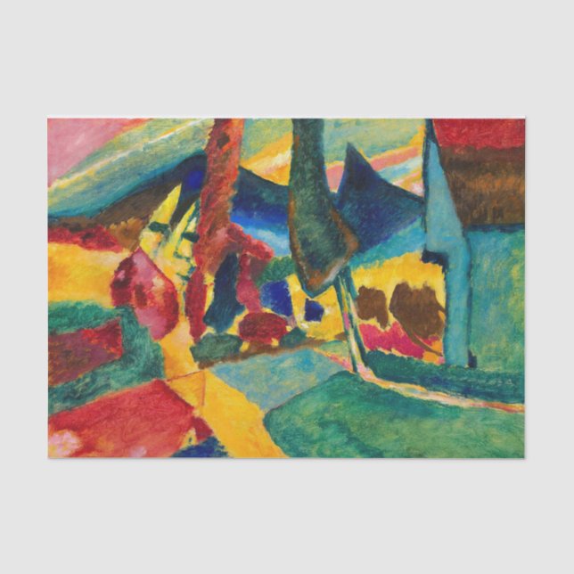 Kandinsky Landscape with Two Poplars Tissue Paper (Front)