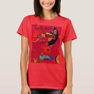 Kandinsky Mit & Gegen Red Colour Abstract Painting T-Shirt