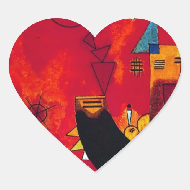 Kandinsky Mit und Gegen Heart Sticker (Front)