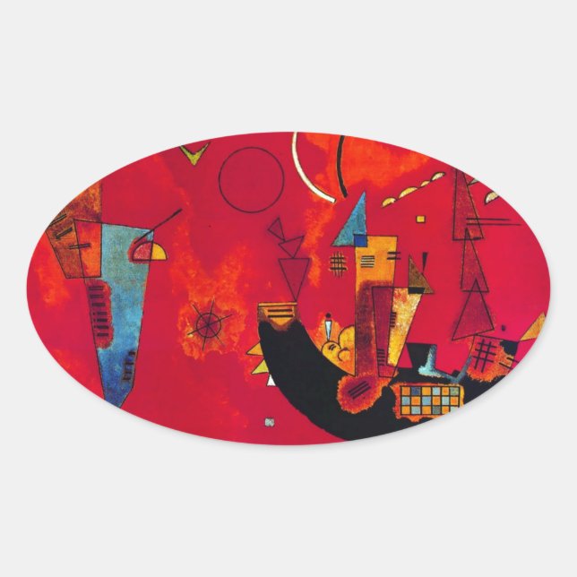 Kandinsky Mit und Gegen Oval Sticker (Front)
