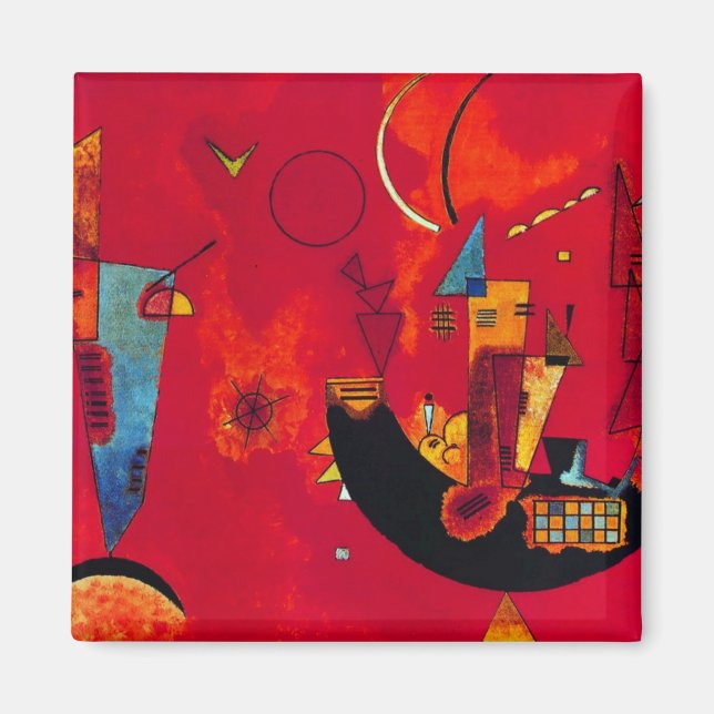 Kandinsky Mit und Gegen Red Abstract Painting Magnet (Front)