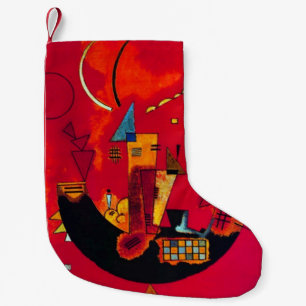 Kandinsky Mit und Gegen Red Abstract Painting Small Christmas Stocking