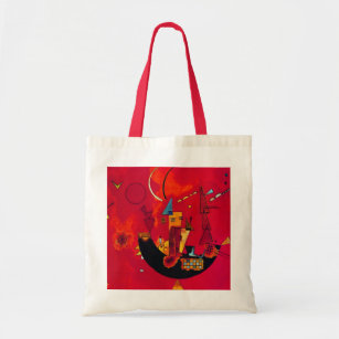 Kandinsky Mit und Gegen Red Abstract Painting Tote Bag