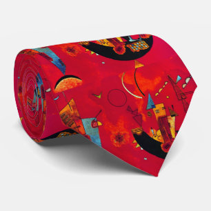 Kandinsky Mit und Gegen Red Abstract Tie