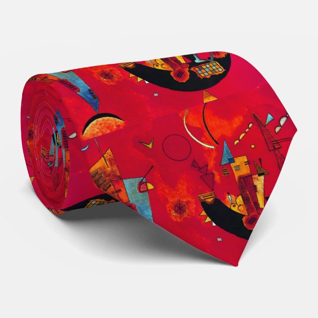 Kandinsky Mit und Gegen Red Abstract Tie (Rolled)