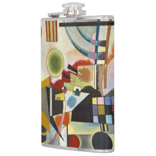 Kandinsky Modern Abstract Colourful Artwork Hip Flask