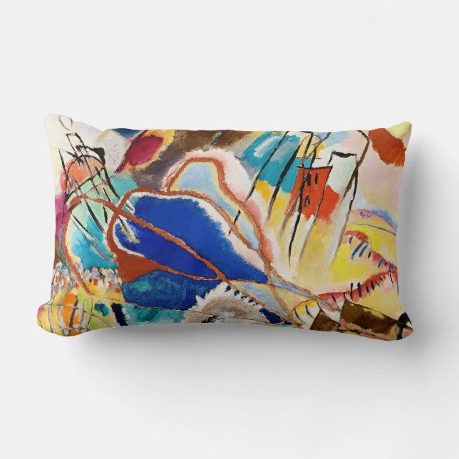 Kandinsky Modern Abstract Painting Artwork Lumbar Cushion (Front)