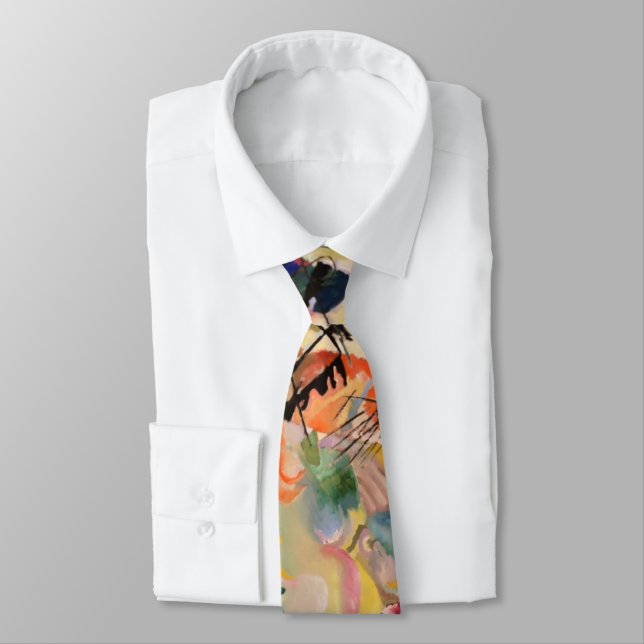 Kandinsky Modern Abstract Painting Artwork Tie (Tied)