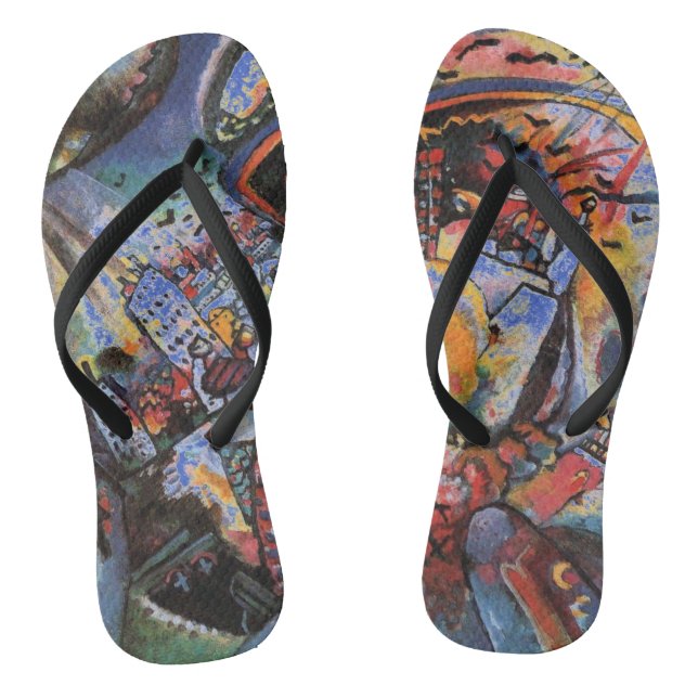Kandinsky Moscow I Cityscape Abstract Art Flip Flops (Footbed)
