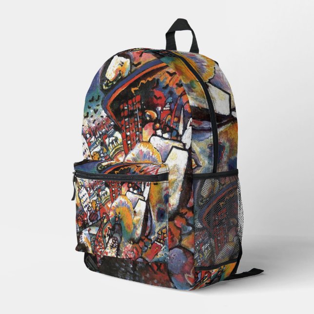 Kandinsky Moscow I Cityscape Abstract Art Printed Backpack (Back Corner Right)