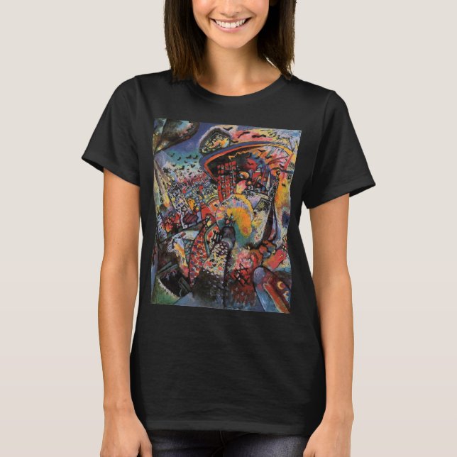 Kandinsky Moscow I Cityscape Abstract Black T-Shirt (Front)
