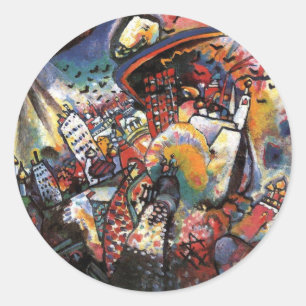 Kandinsky Moscow I Cityscape Abstract Painting Classic Round Sticker