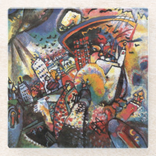 Kandinsky Moscow I Cityscape Abstract Painting Glass Coaster