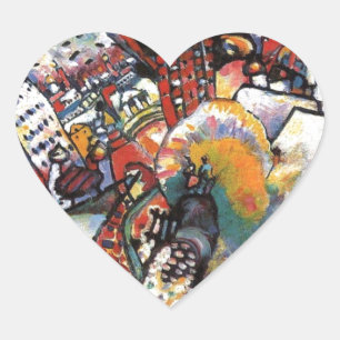 Kandinsky Moscow I Cityscape Abstract Painting Heart Sticker