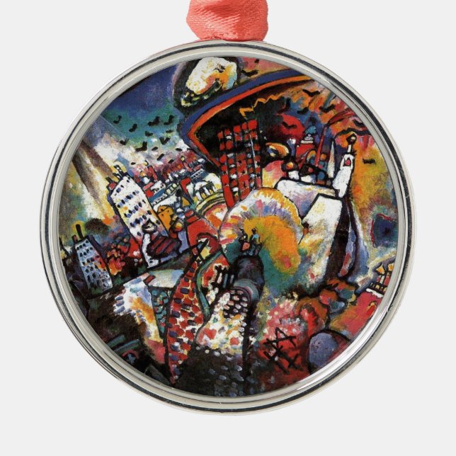 Kandinsky Moscow I Cityscape Abstract Painting Metal Tree Decoration (Front)