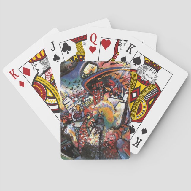 Kandinsky Moscow I Cityscape Abstract Painting Playing Cards (Back)