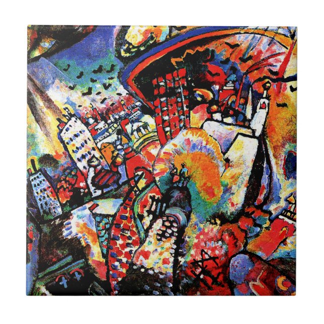 Kandinsky - Moscow I, colourful cityscape Tile (Front)