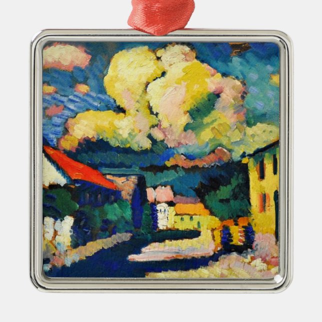 Kandinsky - Murnau, Dorfstrasse Metal Tree Decoration (Front)