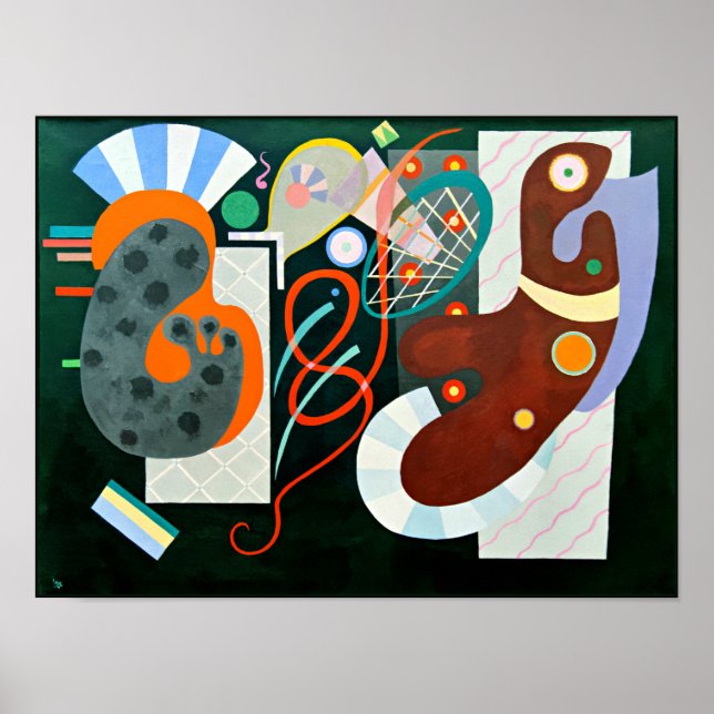 Kandinsky - Noeud Rouge, abstract art Poster (Front)