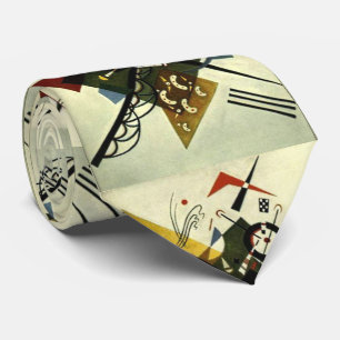 Kandinsky On White II Abstract Painting Neck Tie