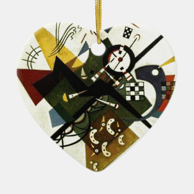 Kandinsky On White II Ceramic Tree Decoration (Front)