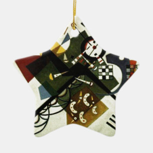 Kandinsky On White II Ceramic Tree Decoration