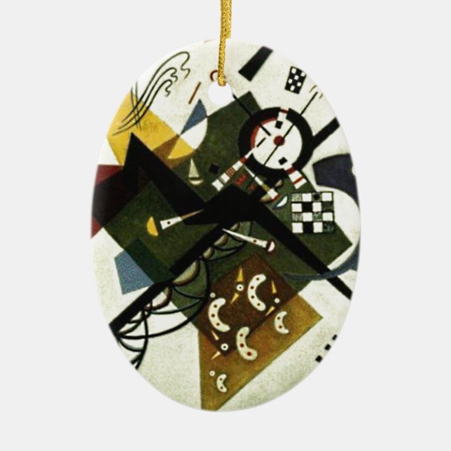 Kandinsky On White II Ceramic Tree Decoration (Front)