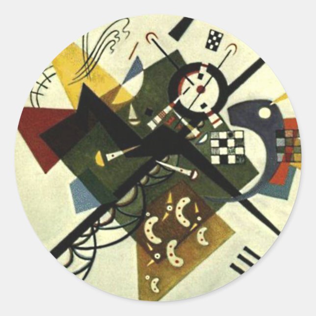 Kandinsky On White II Classic Round Sticker (Front)