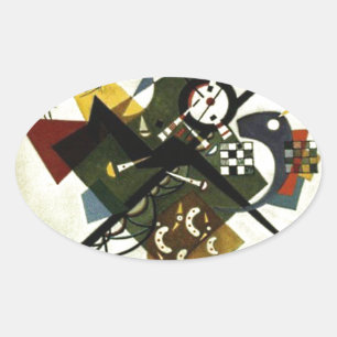 Kandinsky On White II Oval Sticker