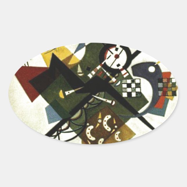 Kandinsky On White II Oval Sticker (Front)