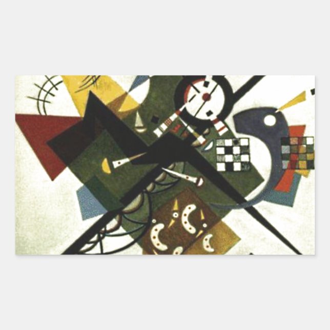 Kandinsky On White II Rectangular Sticker (Front)