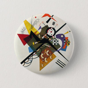 Kandinsky On White Two Abstract Painting 6 Cm Round Badge