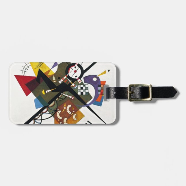 Kandinsky On White Two Abstract Painting Luggage Tag (Front Horizontal)