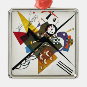 Kandinsky On White Two Abstract Painting Metal Tree Decoration