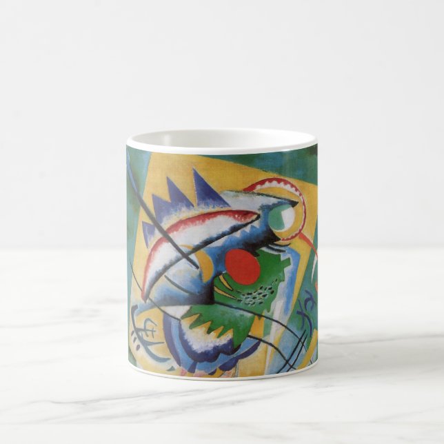 Kandinsky Oval Red Abstract Painting Coffee Mug (Center)