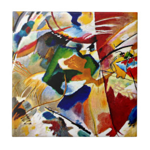 Kandinsky - Painting with Green Center Tile