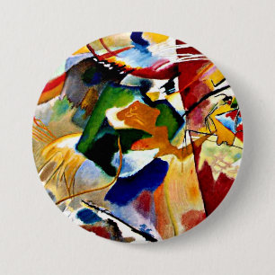 Kandinsky - Painting with Green Centre 7.5 Cm Round Badge