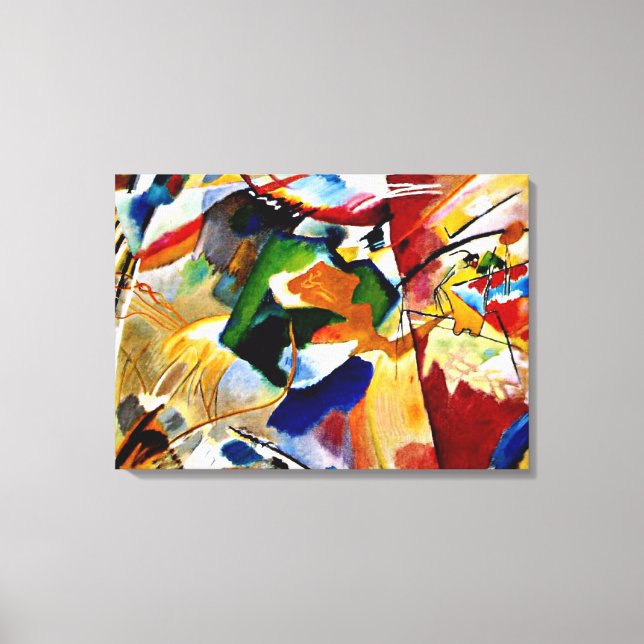 Kandinsky - Painting with Green Centre Canvas Print (Front)